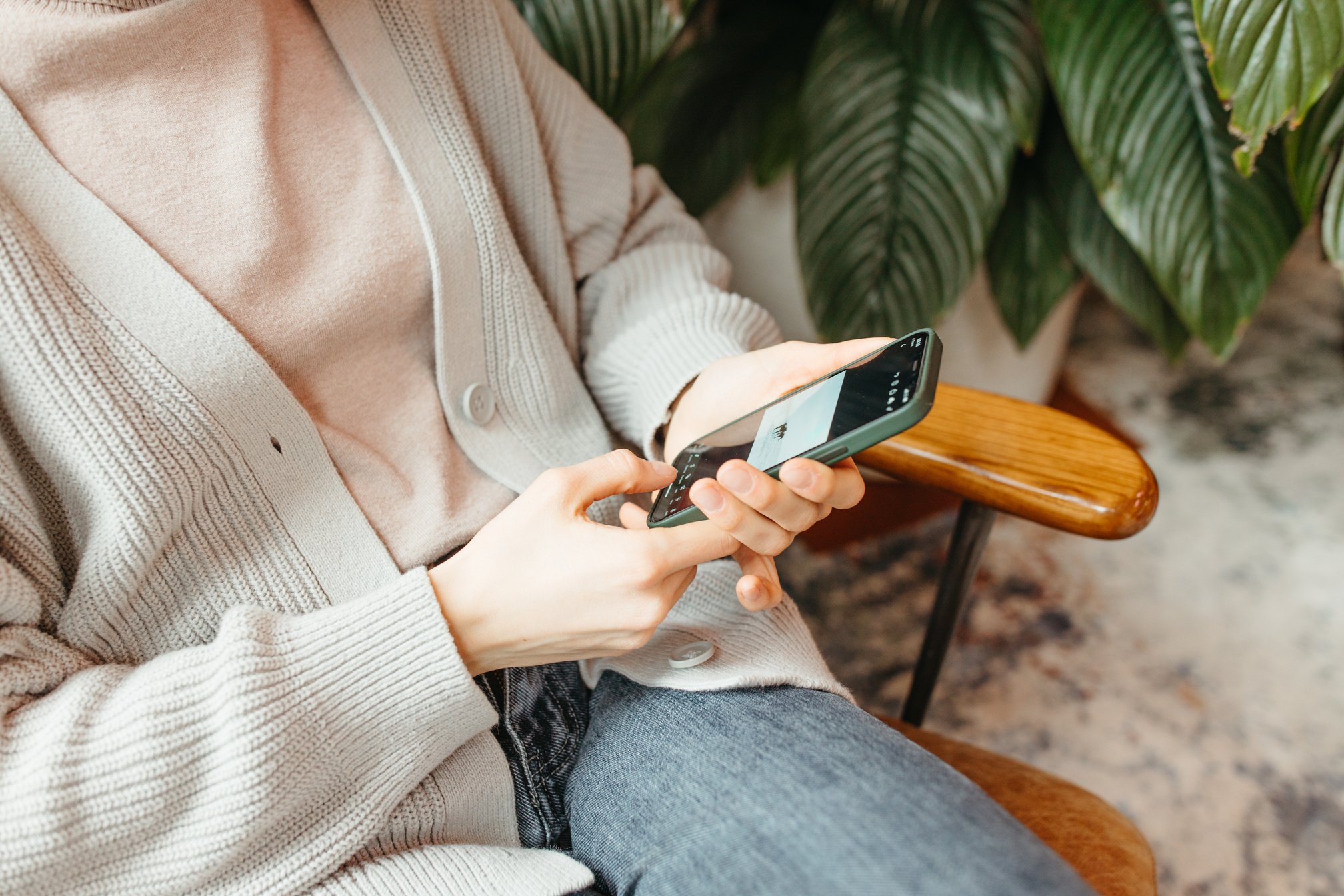 Person Using a Mobile Phone